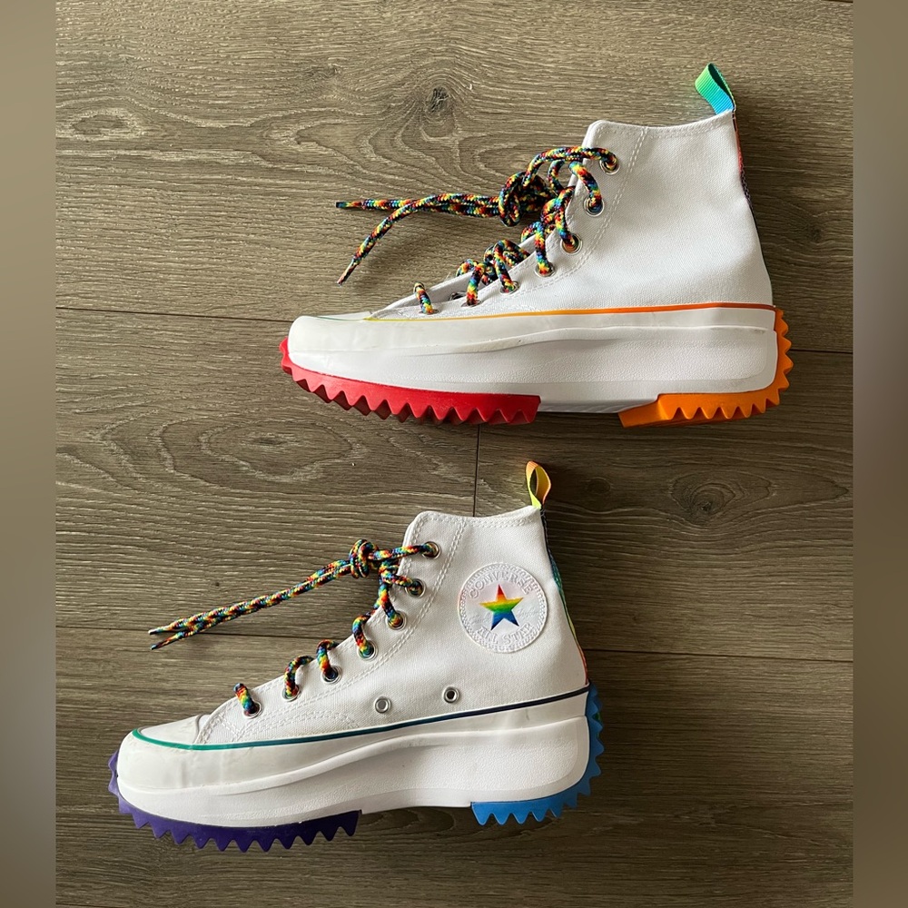 EUC Converse Chuck Taylor Pride Run Star High Hike Sneakers Size 7 Woman/5.5 Men - Picture 16 of 16
